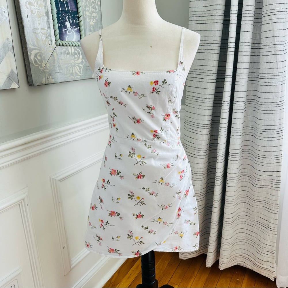Abercrombie & Fitch Floral Scoopneck Wrap Mini Dress 100% Cotton Sz. XST